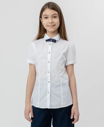 Белая рубашка с коротким рукавом Button Blue(220BBGS22060200)
